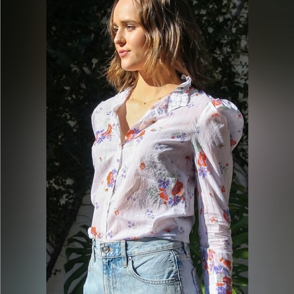 Veronica Beard Holli Floral Button-Down Shirt Sz XS - Picture 5 of 15